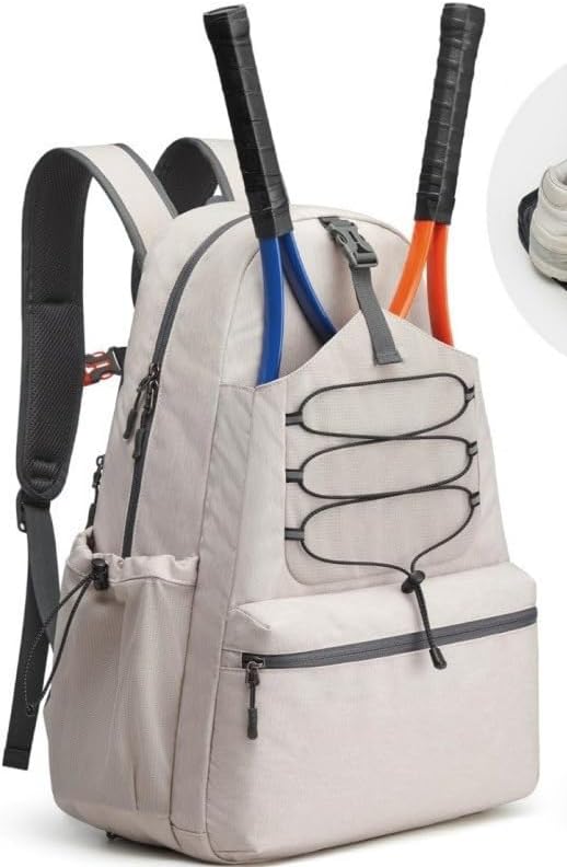 Backpack Racket Bag - Garvee 2 Racket Pickleball Bag Beige