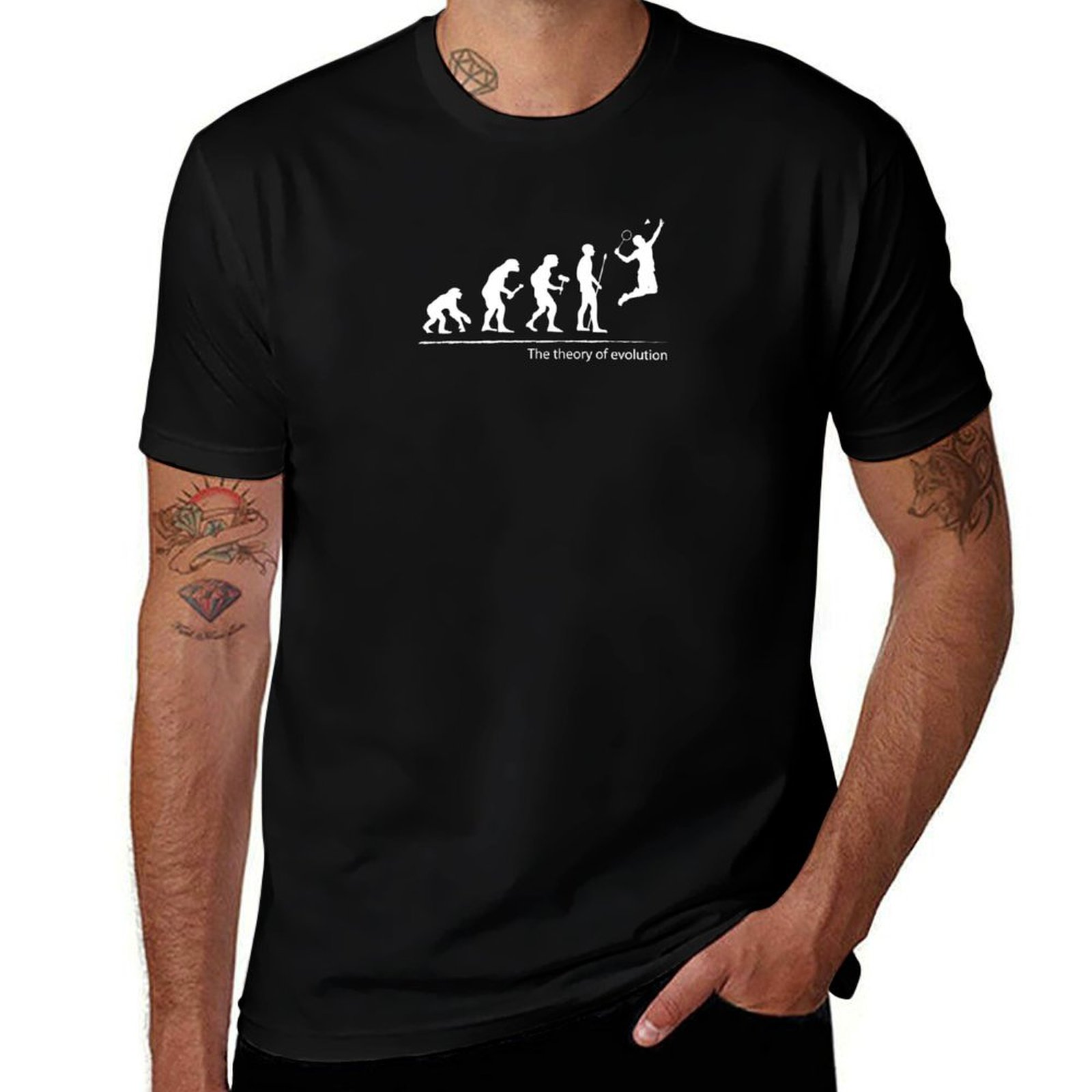 Badminton Anime - The theory of evolution(badminton) T-Shirt Lightweight