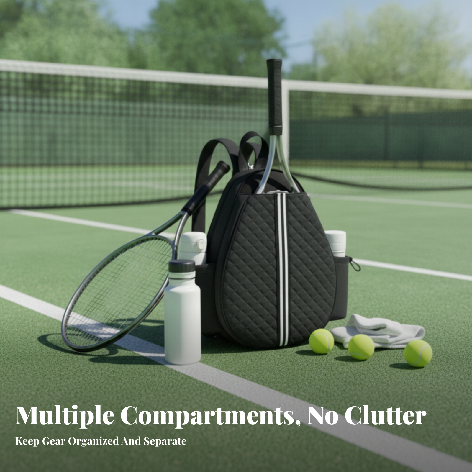 Side Pockets Quilted Tennis Ba – обзор и цена Backpack Racket Bag